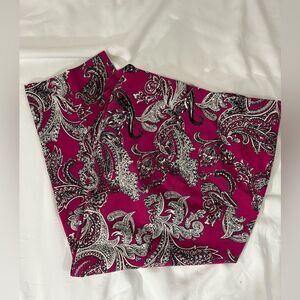 Talbots Magenta Paisley Print Capri Pants